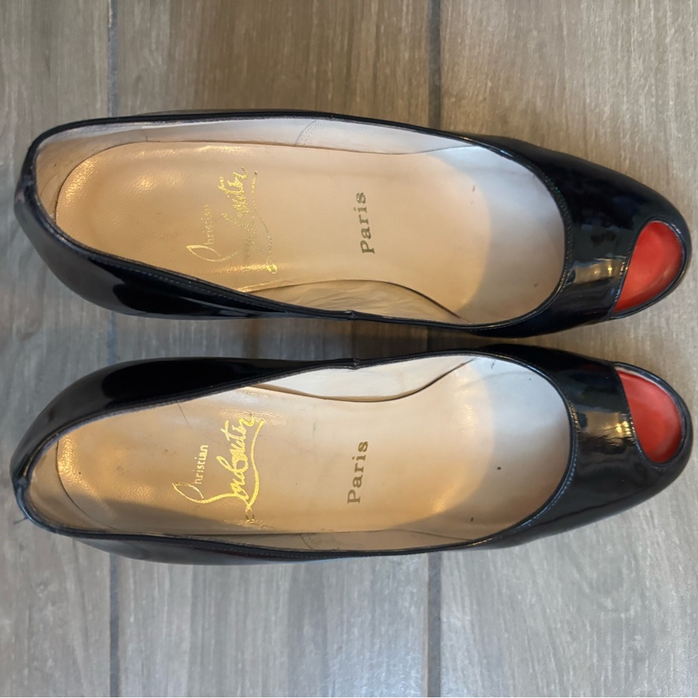 HURRY! Memorial SALE! Christian Louboutin Peep Toe Patent Leather Heel - Picture 11 of 14